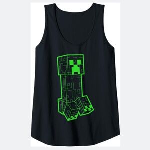 New Women's Minecraft Creeper Sleeveless Tank T-Shirt Theme Party Wear Halloween
